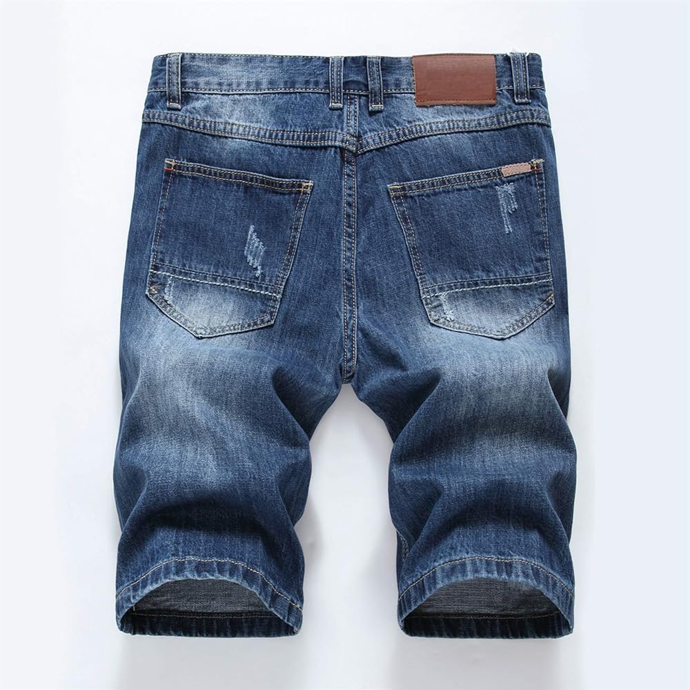 Summer Men Jeans Shorts Ripped Distressed Paint Denim Shorts Stretch Half  Pants | Shopee Singapore